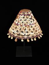 Kuba Hat with Copper Embellishment MW58 -  D.R. Congo - Sold 4